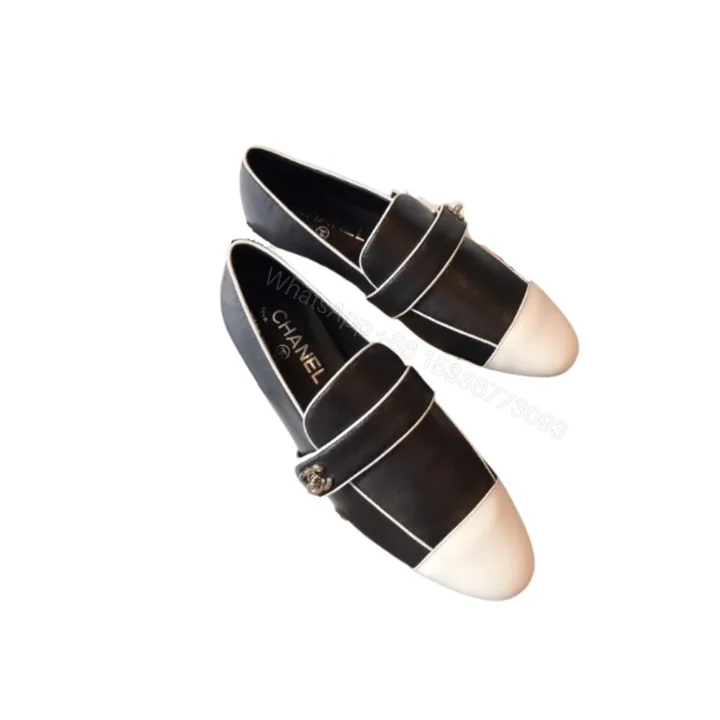 View 1 of Chanel CC Cap Toe Slip On Loafers Black