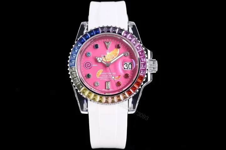 View 1 of Rolex Submariner Pink Rainbow Crystal Edition 40mm RG-SUB-PINK-RAINBOW-CRYSTAL