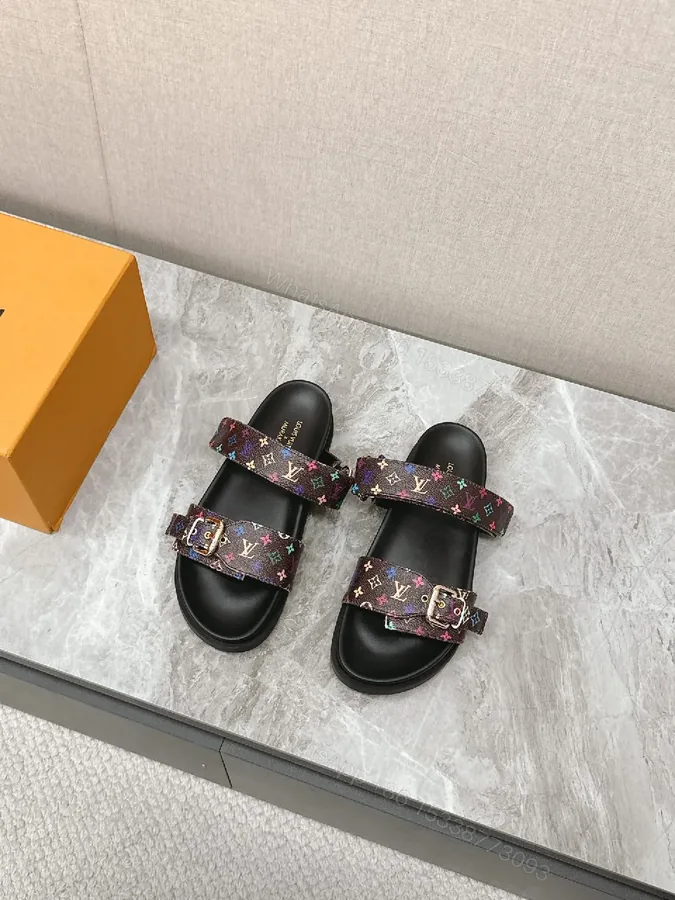 View 1 of Louis Vuitton Monogram Slide Sandals â€“ All-Day Comfort, Premium Patterned