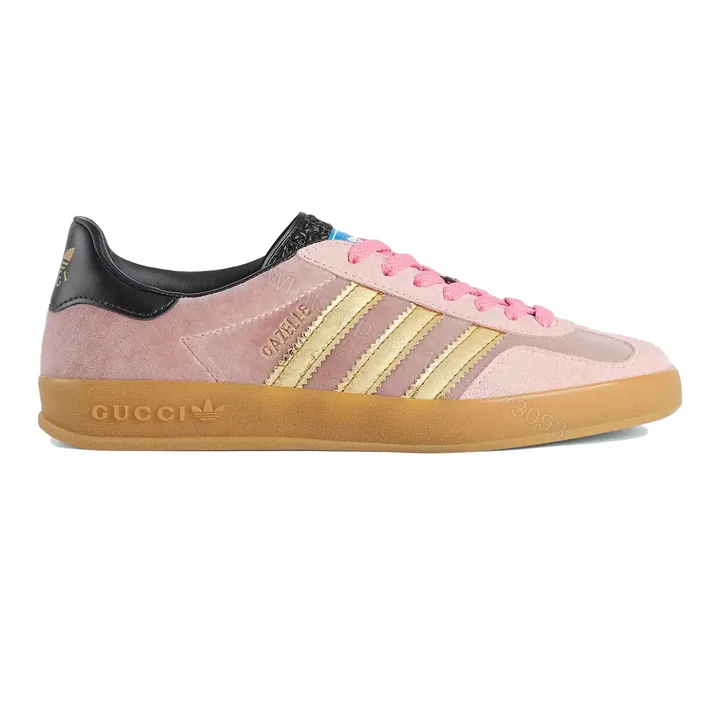 View 1 of GUCCI X ADIDAS GAZELLE SNEAKERS IN PINK VELVET – GC184