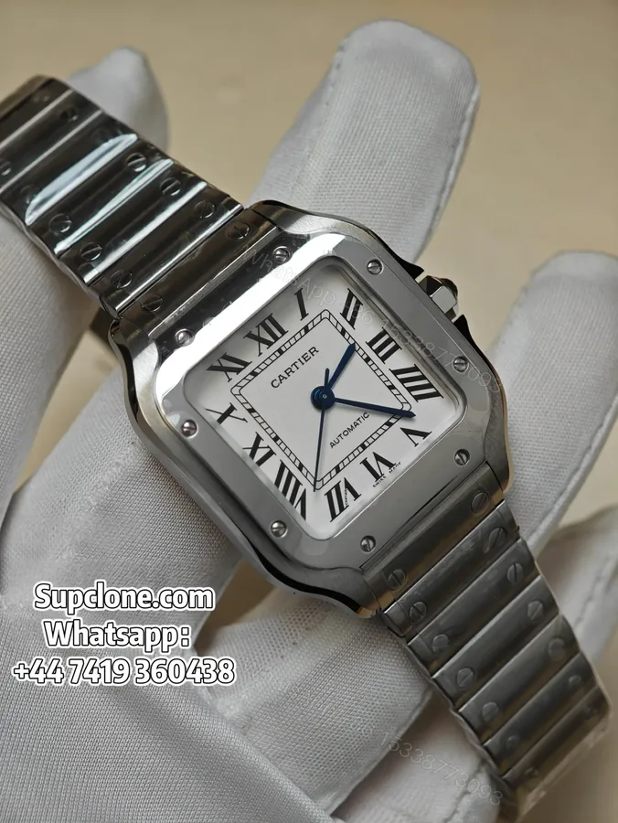 View 1 of Cartier Santos WSSA0029 35.1mm Super Clone White Dial Watch