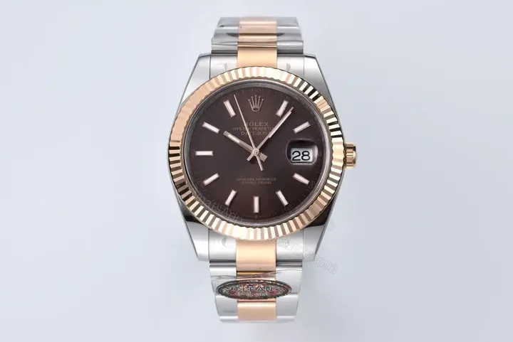 View 1 of Rolex Datejust 41 Two-Tone Rose Gold Chocolate Dial Oyster 126331-0001