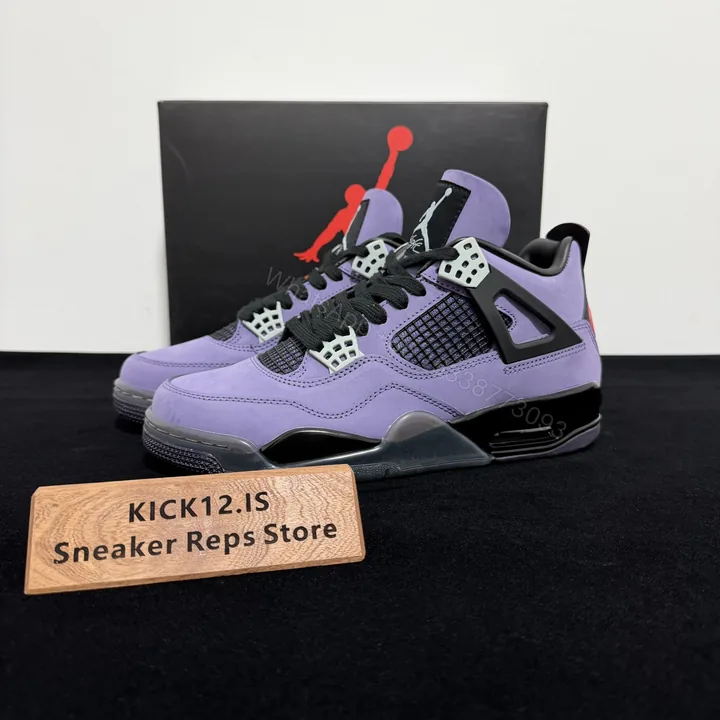 View 1 of Jordan 4 Travis Scott Purple Reps