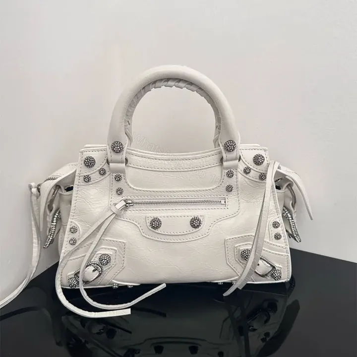 View 1 of 高仿Balenciaga*NeoCagole系列機車包白色