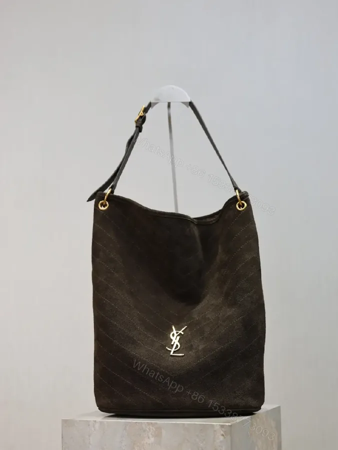 View 1 of Dark Quilted Tote: Premium Leather-Like, Signature Hardware Tote