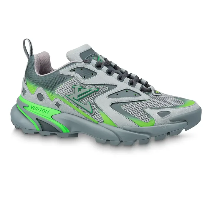 View 1 of LOUIS VUITTON RUNNER TATIC SNEAKERS IN GREY AND GREEN – LSVT348