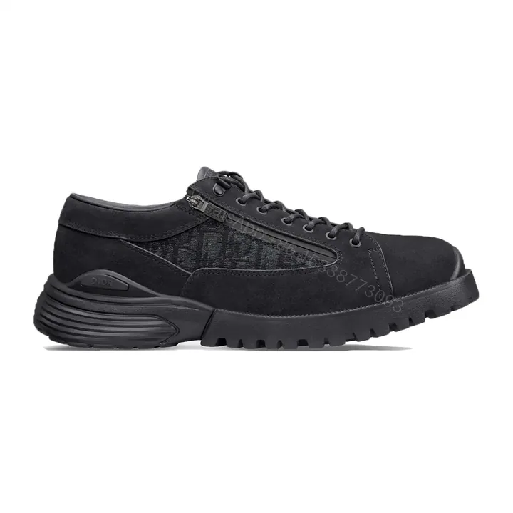 View 1 of DIOR COMBAT DERBY SHOES BLACK SUEDE AND BLACK OBLIQUE JACQUARD – CD199