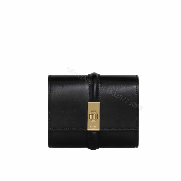 View 1 of CELINE SMALL TRIFOLD WALLET 16 IN SATINATED BLACK 11CM 10F523CQ7 38NO