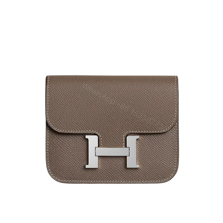 View 1 of Hermes Constance Slim Wallet Etoupe 12Cm H082060CK18