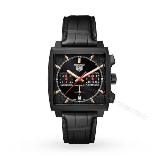 View 1 of Replica TAG Heuer Monaco Men Automatic Black Alligator Watch CBL2180.FC6497