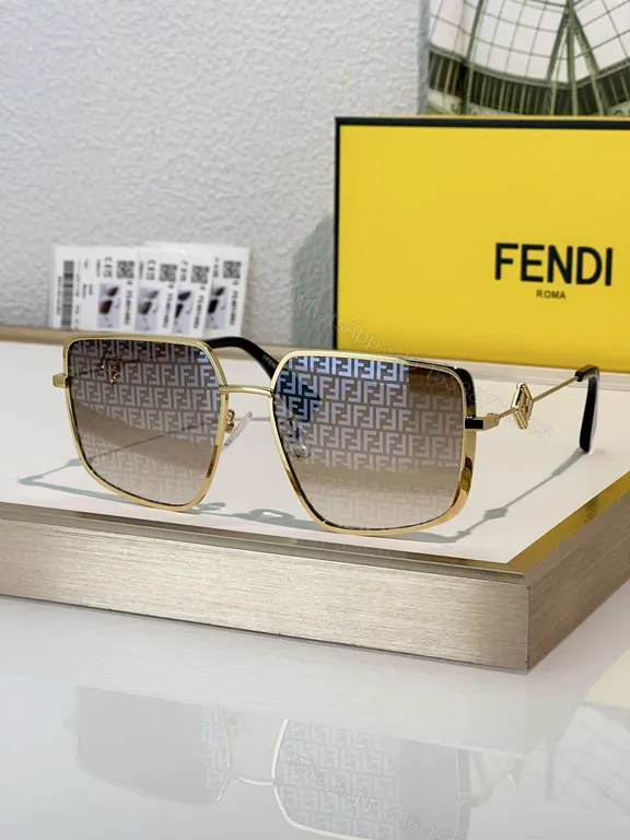 View 1 of Bold Pattern Luxury Sunglasses: Fendi-Inspired GoldFrames