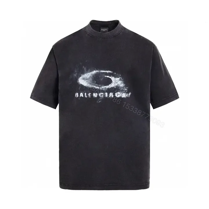 View 1 of Black Cotton Graphic Tee / Elevated Streetwear / Subtle Luxe Print T-Shirt