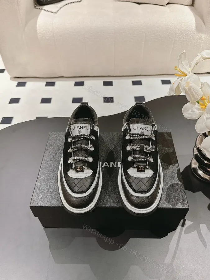 View 1 of Black White Quilted Luxe Sneakers: Premium Comfort, Couture Influence