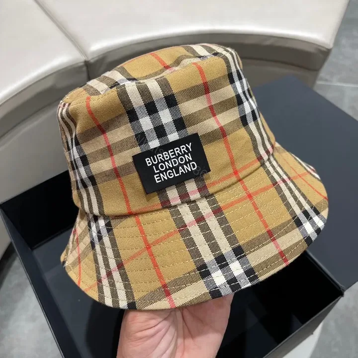 View 1 of Burberry Plaid Bucket Hat - Signature Pattern, Luxe Comfort