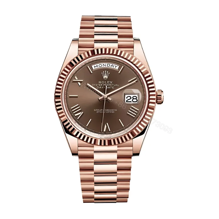 View 1 of Rolex Day Date 228235 Rose Gold Chocolate Roman Dial Replica