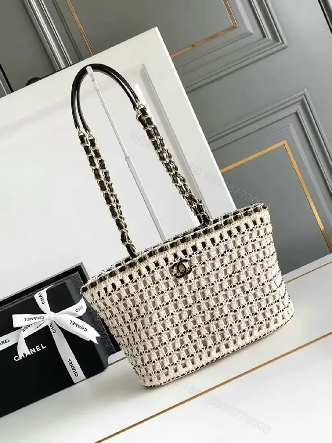 View 1 of Neutral Knit Tote: Textured Luxe, Everyday Versatile Bag