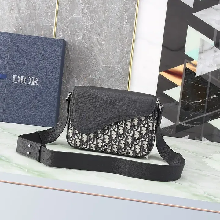 View 1 of Structured Monogram Leather Crossbody Bag: Black, Hands-Free