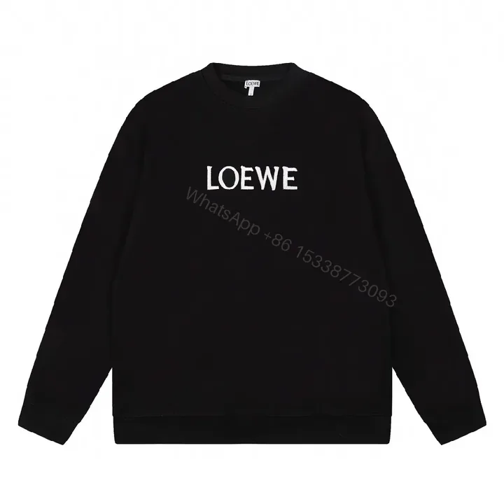 View 1 of Black Cotton-Blend Minimalist Sweatshirt with Elevated Comfort