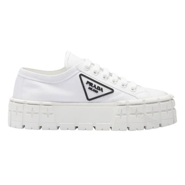 View 1 of PRADA DOUBLE WHEEL RE-NYLON GABARDINE SNEAKERS WHITE – PRD083