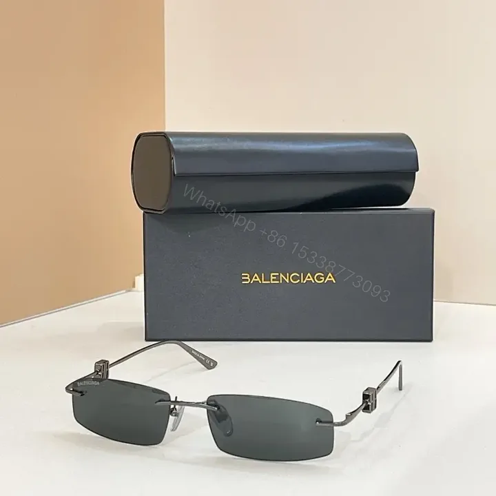 View 1 of Metallic-Detail Chic Sunglasses - Luxe Minimalist Design with Precision Build
