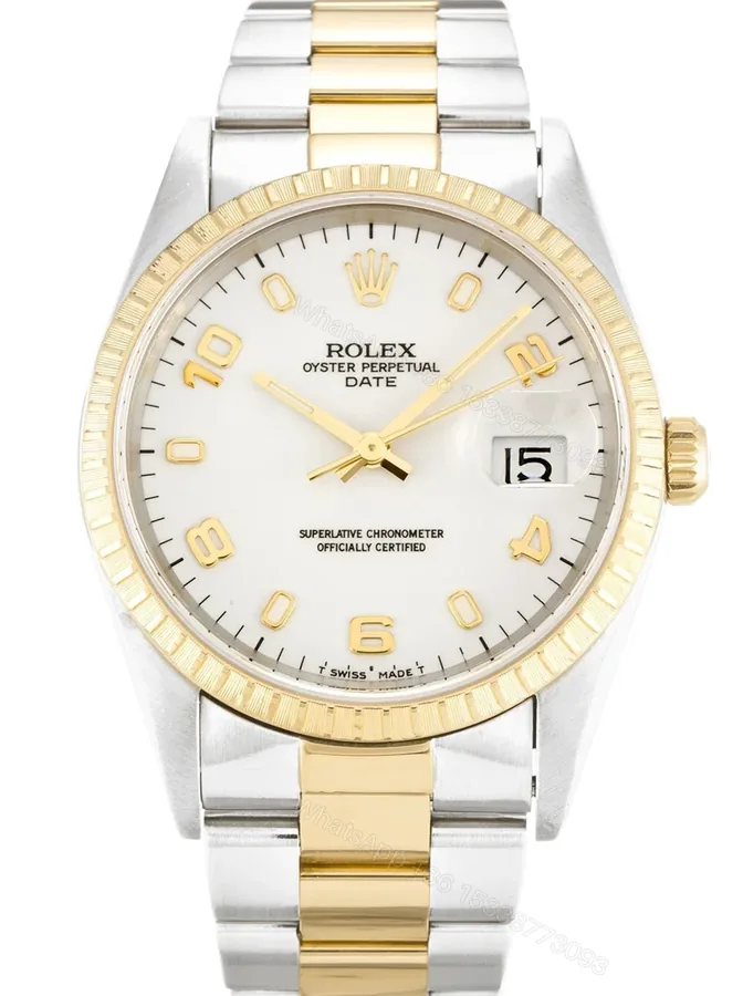 View 1 of Replica Rolex Oyster Perpetual Date White Dial 15223 34 mm