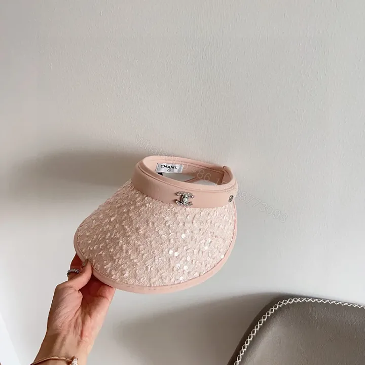 View 1 of Soft Pink Sequin Visor - Glam Daywear Cap