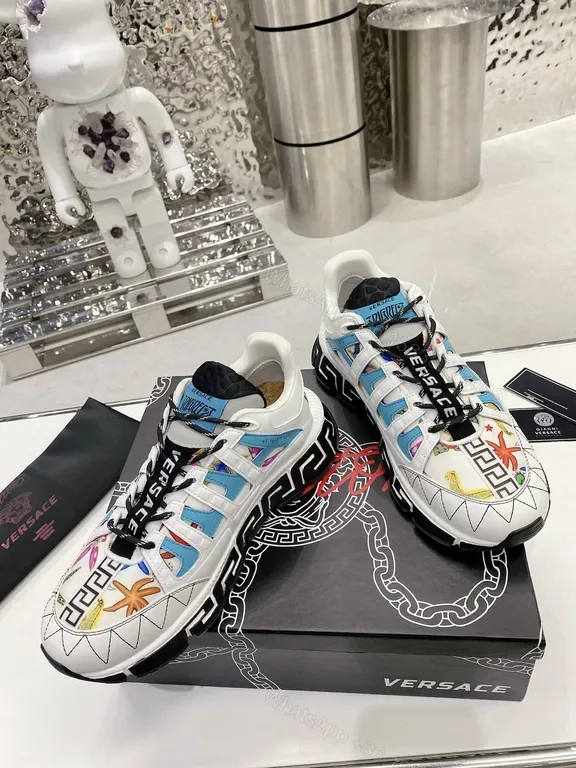View 1 of Graphic-Texture Versace Sneaker: Bold Details, All-Day Confidence