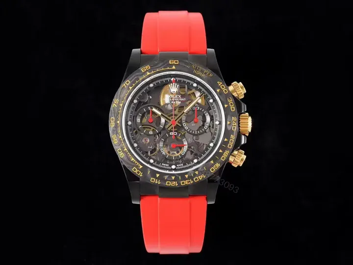 View 1 of Bold red gold daytona replica 40MM Carbon Skeleton Edition RG-DAYTONA-CARBON-RED-GOLD
