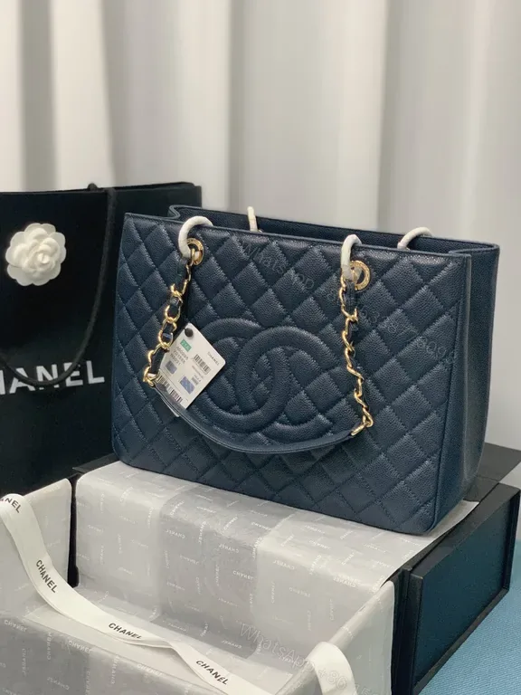 View 1 of Navy Quilted Tote: Luxe Everyday Carry Bag