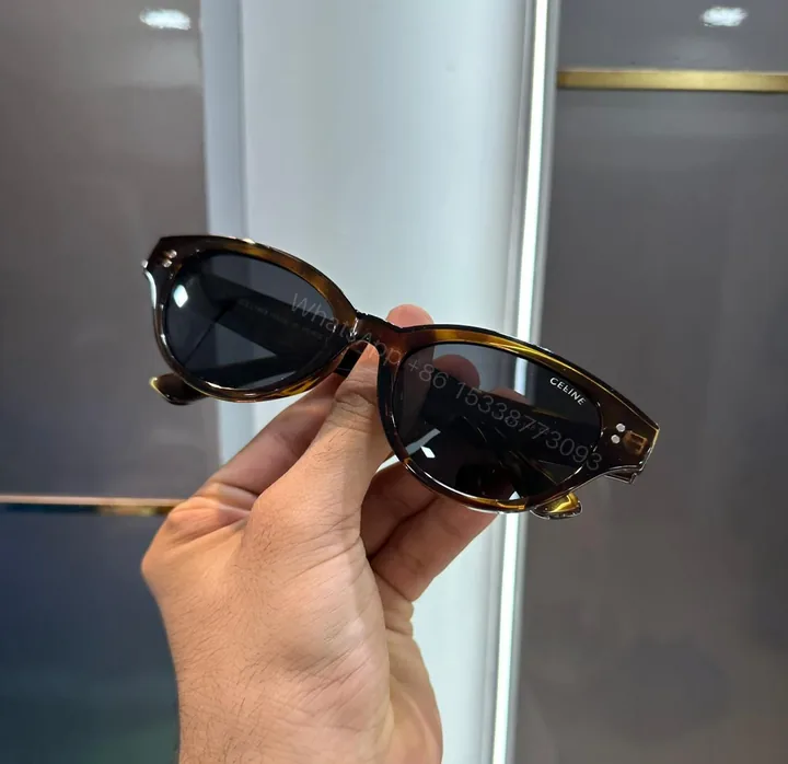View 1 of Celine Oval Brown Havana Sunglasses