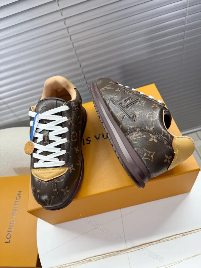View 1 of Patterned Leather High-Top Sneakers: Luxe Monogram, Elevated Comfort