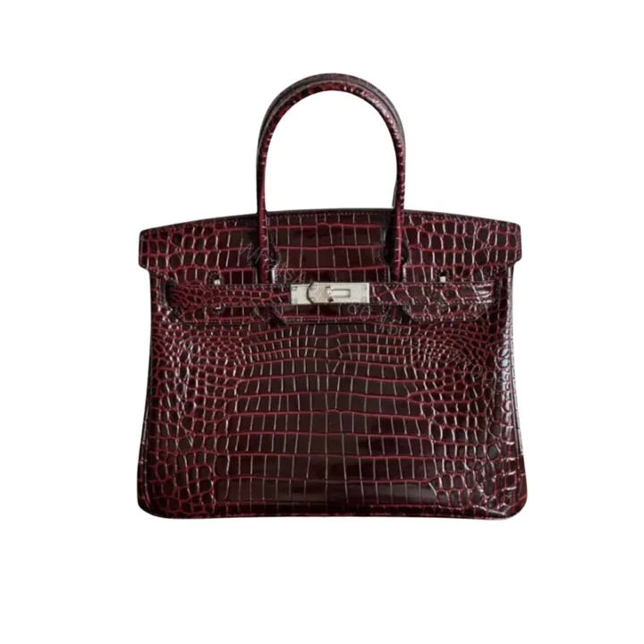View 1 of Hermes Birkin 30 Bordeaux Shiny Silver Hardware 30Cm
