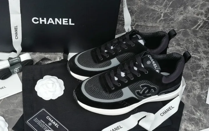 View 1 of Black & Grey Mesh Sneaker – Luxe Comfort, Signature Detailing, Everyday Style