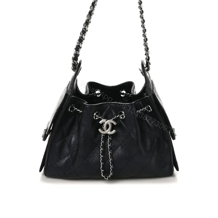 View 1 of Chanel 25 Small Handbag Silver Metal Black 22cm