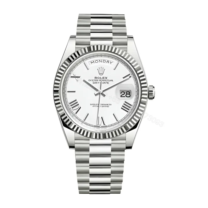 View 1 of Rolex Day-Date 40 228239 EW Stainless Steel White Gold Dial Oyster Replica