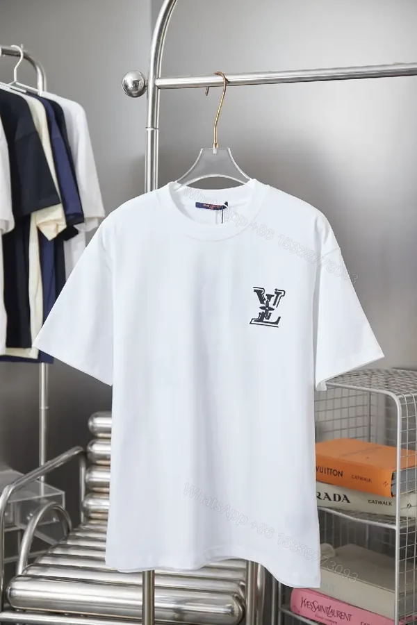 View 1 of Minimalist Luxe Tee with Subtle Crest – White Cotton Tee