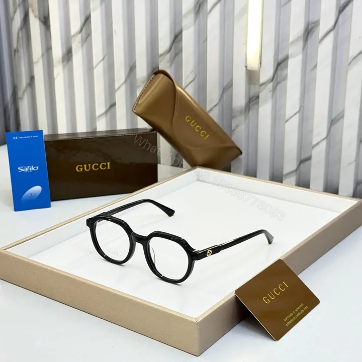 View 1 of Gucci Round Black Eyeglasses – Size Universal – UV Protection