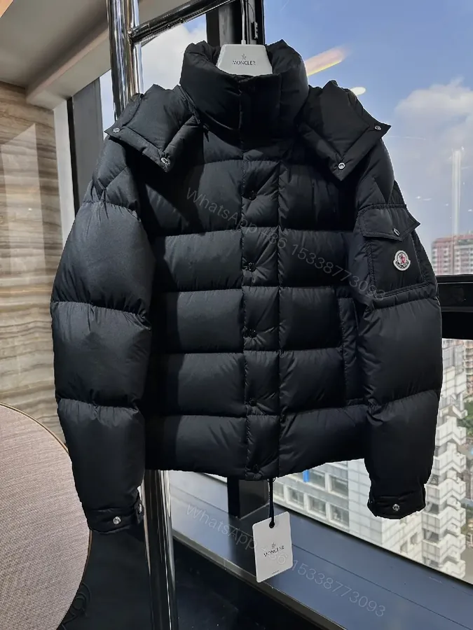 View 1 of Premium Grid-Quilt Puffer Coat with Removable Hood