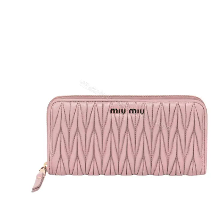 View 1 of MIUMIU MATELASSÉ NAPPA WALLET PINK 19CM