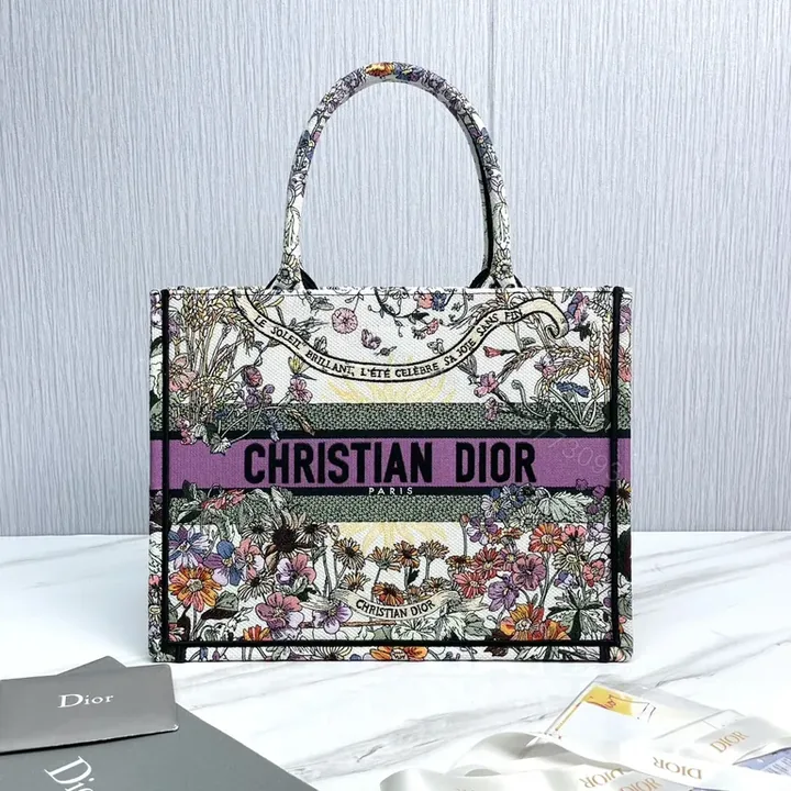 View 1 of Bold Floral Luxury Tote: Dior Patterned Tote for Everyday Opulence