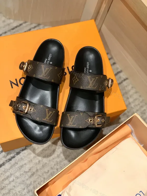 View 1 of Monogram Sandals: Louis Vuitton-Inspired Cushioned Sandals