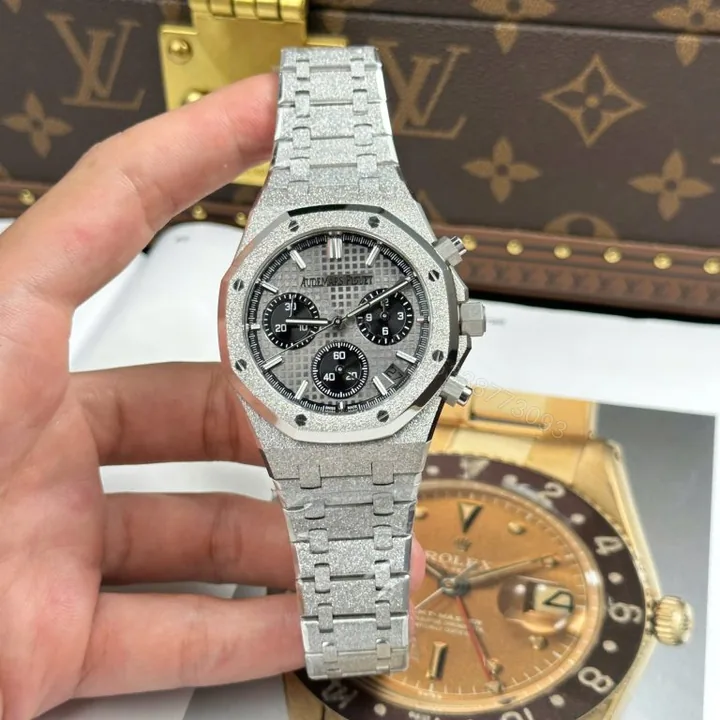 View 1 of Audemars Piguet Royal Oak Chronograph Frosted Gold 26240 Super Clone Gray Dial