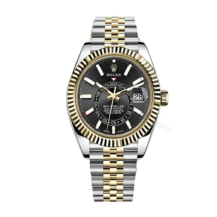 View 1 of Rolex Sky-Dweller 326933 Steel Gold Black Dial Replica