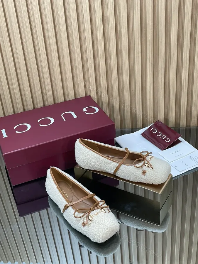 View 1 of Off-White Knit Mule with Leather Bow – Textured Comfort Shoes
