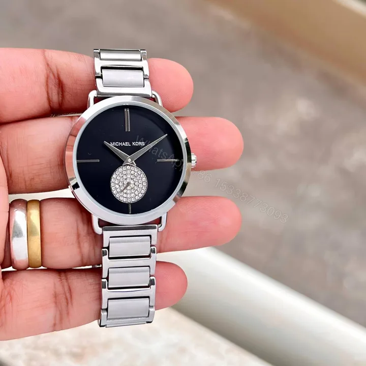 View 1 of First Copy Michael Kors Portia Japan Watch For Women Silver Black
