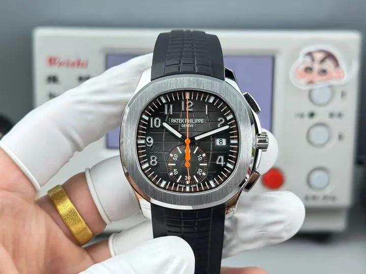 View 1 of Patek Philippe Super Clone Aquanaut 5968 Black Dial Rubber Strap Premium 42MM PATEK-AQUA5968-BLK