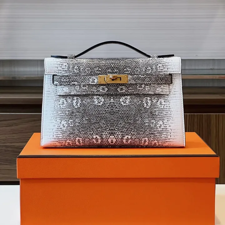 View 1 of HN Omber Genuine Lizard leather Gold Hardware