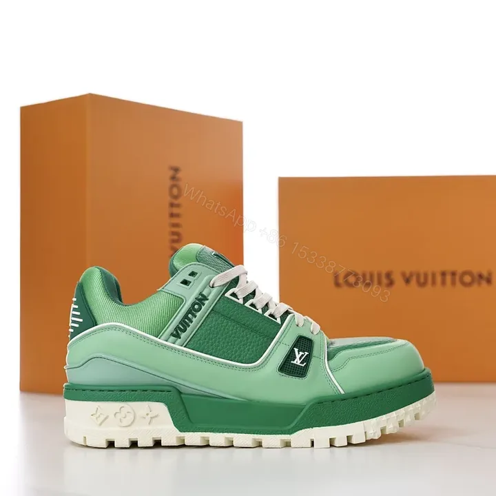 View 1 of Green Platform Sneaker: Luxe Craft, Subtle LV Cues