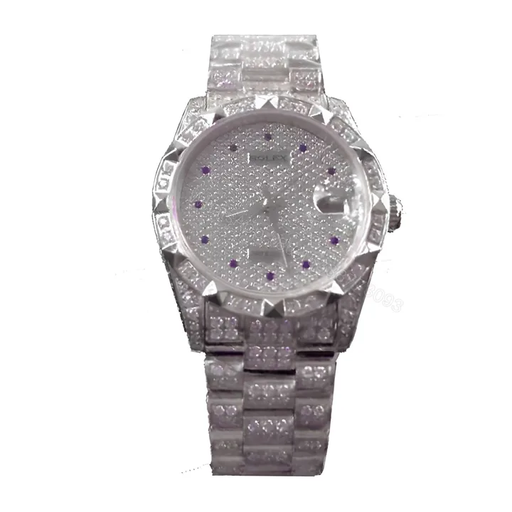 View 1 of Rolex Datejust White Gold Diamond Dial Iced out 116624 Replica