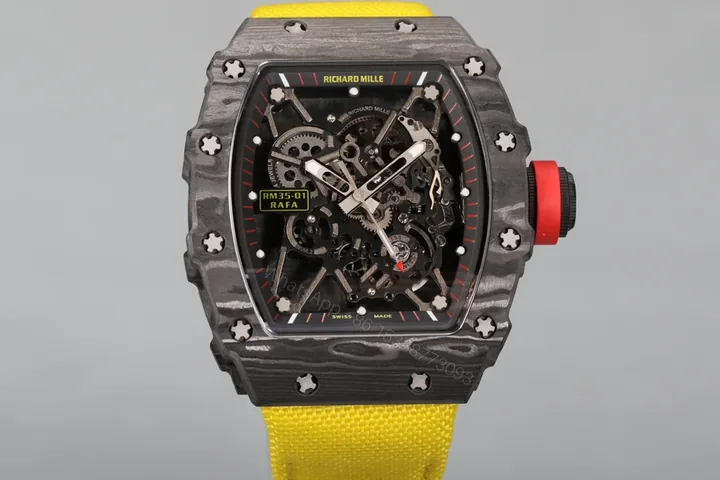 View 1 of Richard Mille RM35-01 NTPT Carbon Fiber RMUL3 Yellow Strap Watch RM35-01-CF-YELLOW